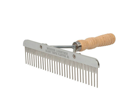 XL Blunt Tooth Fluffer Comb with Wood Handle